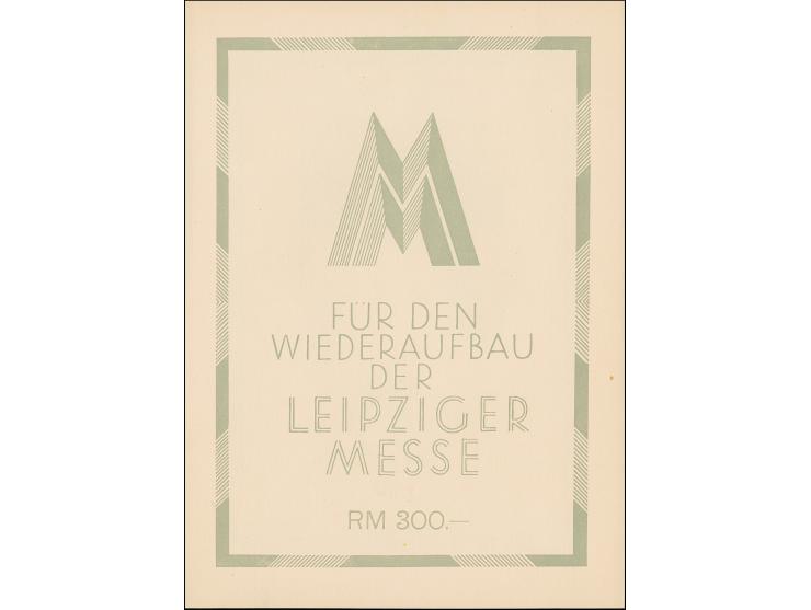 1946, Leipziger Messe-Block im großformatigen Sonderdruck mit Wasserzeichen “Stufen steigend”, Blocktype I, mit üblichem Sond