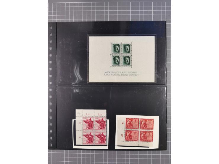 1933/45, postfrischer Bestand mit Viererblöcken, Olympia Bl. etc.
