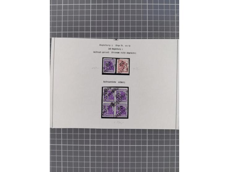 1948, meist postfrische und teils gestempelte Partie, alle mit Aufdruck “20/Magdeburg 5”, teils abgedeckt oder in violett, ei