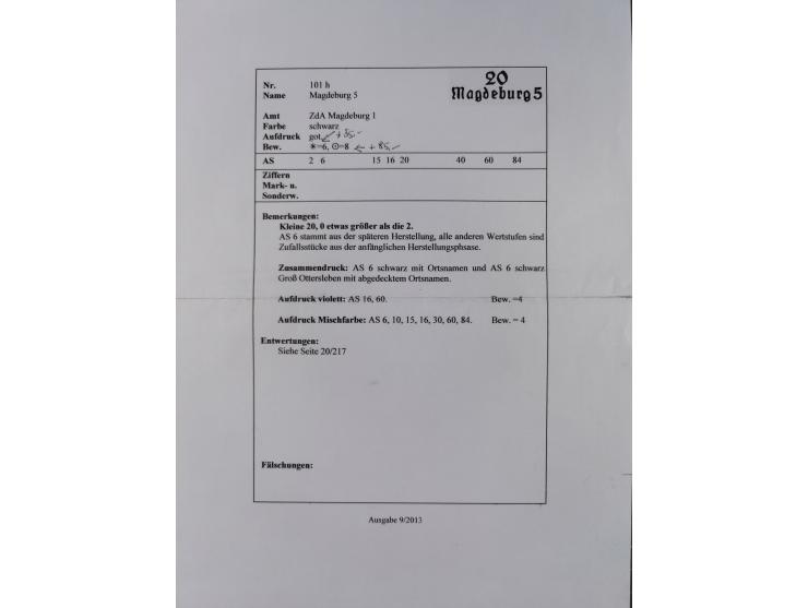 1948, meist postfrische und teils gestempelte Partie, alle mit Aufdruck “20/Magdeburg 5”, teils abgedeckt oder in violett, ei