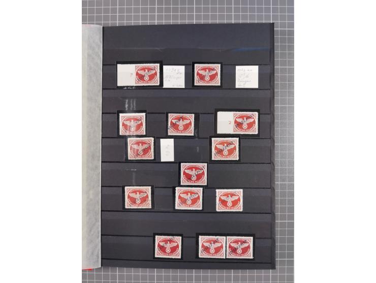 1943/45, postfrische, ungebrauchte und gestempelte Partie im Steckbuch, dabei u.a. Mi. 5 (12), 6 (2), 7B (3), 11BaK, etc.