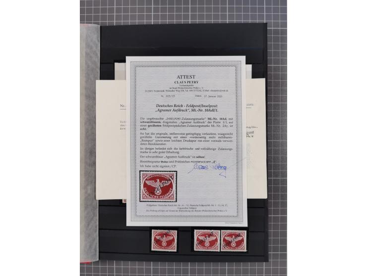 1943/45, postfrische, ungebrauchte und gestempelte Partie im Steckbuch, dabei u.a. Mi. 5 (12), 6 (2), 7B (3), 11BaK, etc.