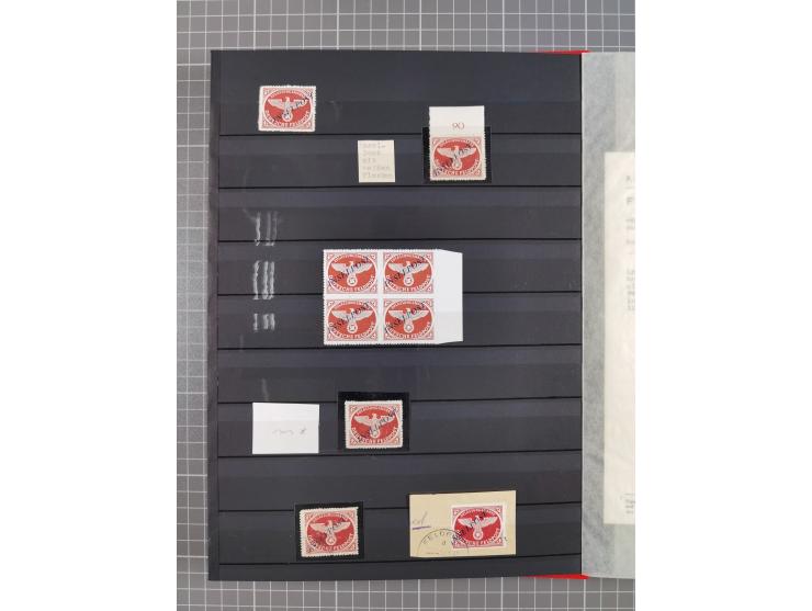 1943/45, postfrische, ungebrauchte und gestempelte Partie im Steckbuch, dabei u.a. Mi. 5 (12), 6 (2), 7B (3), 11BaK, etc.