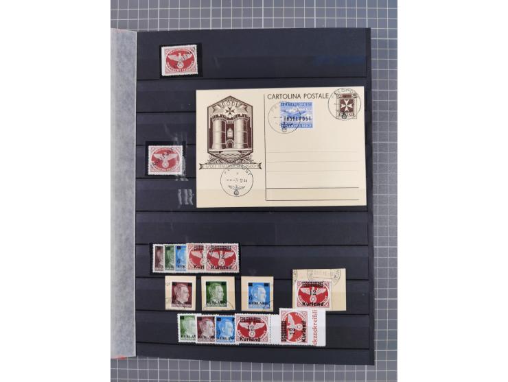 1943/45, postfrische, ungebrauchte und gestempelte Partie im Steckbuch, dabei u.a. Mi. 5 (12), 6 (2), 7B (3), 11BaK, etc.