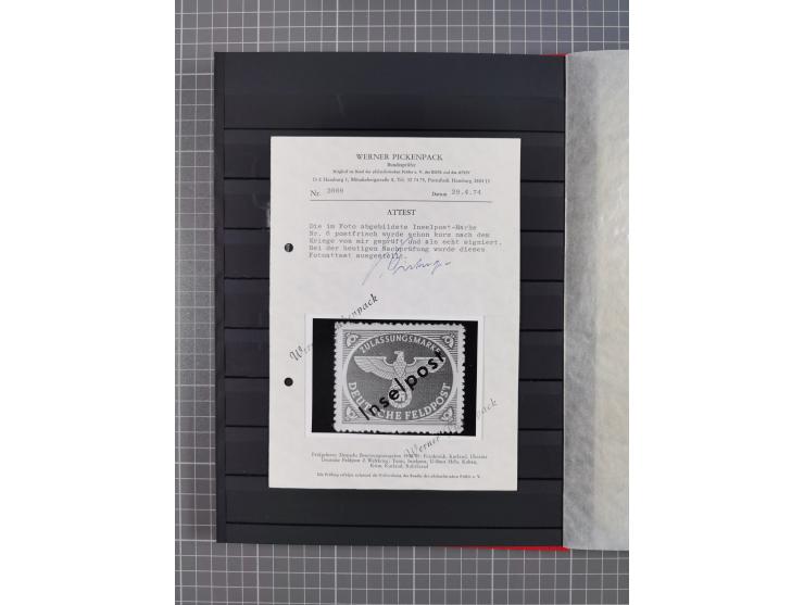 1943/45, postfrische, ungebrauchte und gestempelte Partie im Steckbuch, dabei u.a. Mi. 5 (12), 6 (2), 7B (3), 11BaK, etc.