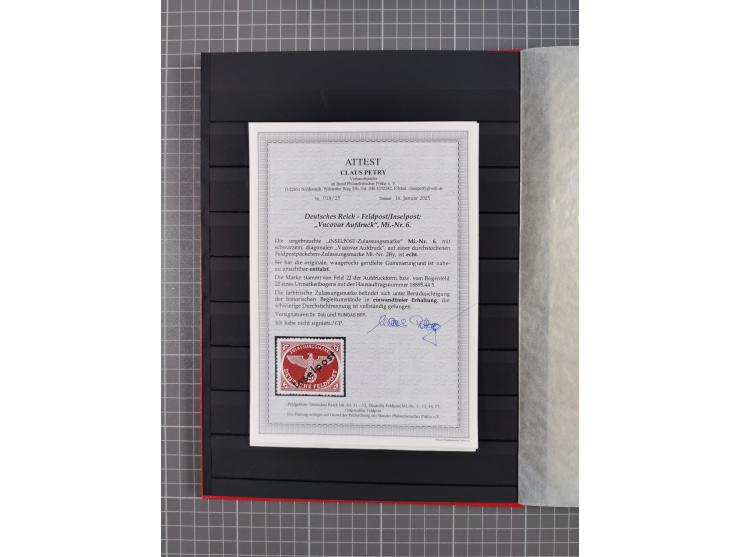 1943/45, postfrische, ungebrauchte und gestempelte Partie im Steckbuch, dabei u.a. Mi. 5 (12), 6 (2), 7B (3), 11BaK, etc.