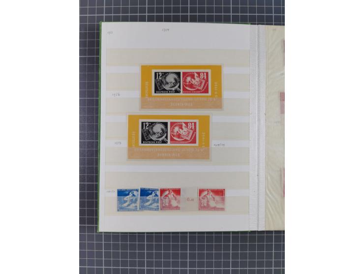 1945/53 (ca.), postfrische, ungebrauchte und gestempelte Partie in 3 Steckbüchern, dabei u.a. einige Poschta, Bl. 2(4), Bl. 4