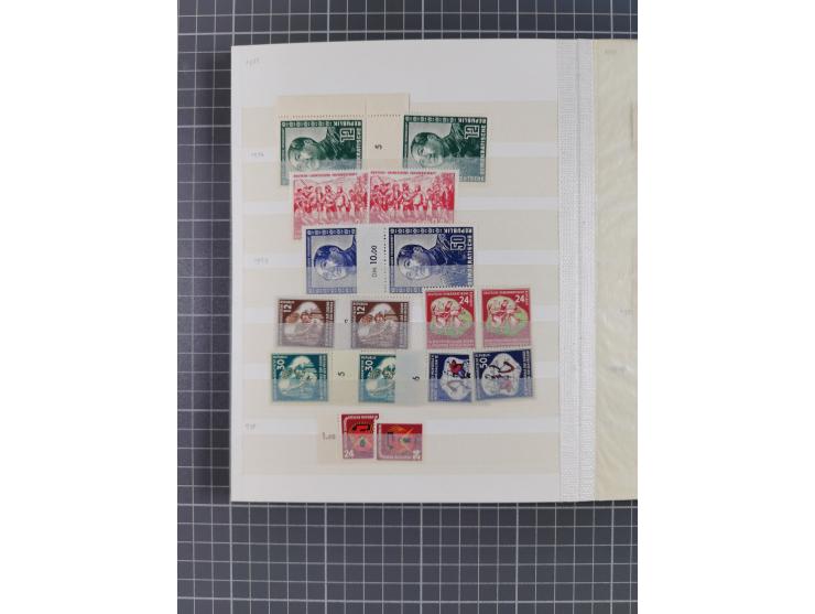 1945/53 (ca.), postfrische, ungebrauchte und gestempelte Partie in 3 Steckbüchern, dabei u.a. einige Poschta, Bl. 2(4), Bl. 4