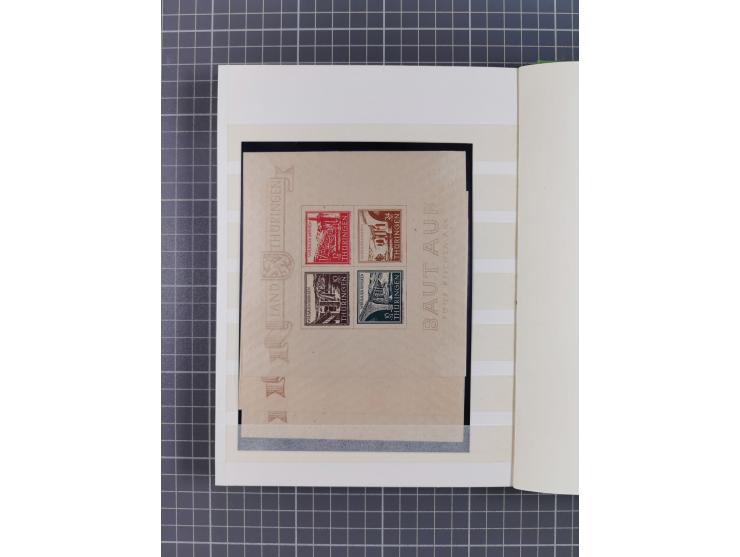 1945/53 (ca.), postfrische, ungebrauchte und gestempelte Partie in 3 Steckbüchern, dabei u.a. einige Poschta, Bl. 2(4), Bl. 4