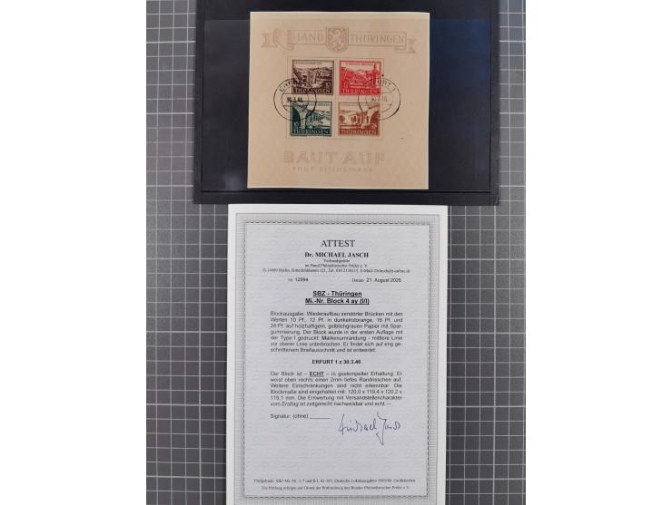 1945/53 (ca.), postfrische, ungebrauchte und gestempelte Partie in 3 Steckbüchern, dabei u.a. einige Poschta, Bl. 2(4), Bl. 4
