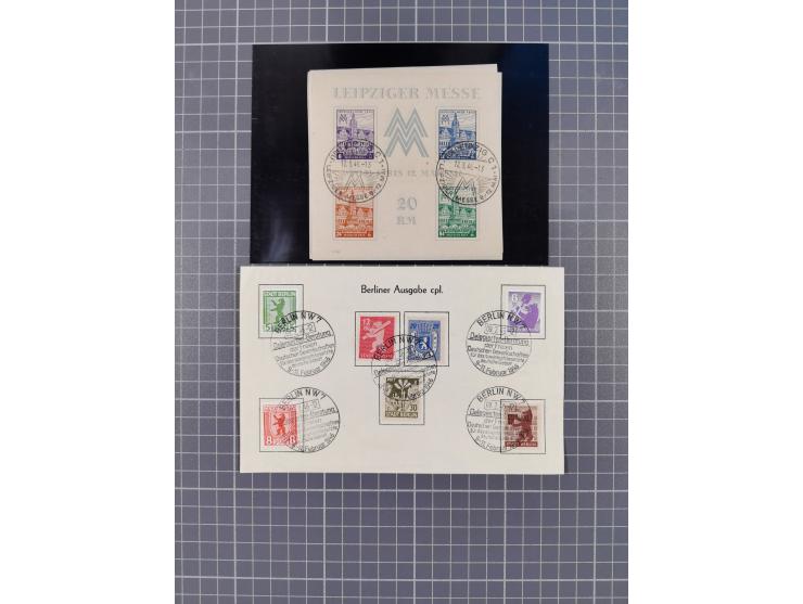 1945/53 (ca.), postfrische, ungebrauchte und gestempelte Partie in 3 Steckbüchern, dabei u.a. einige Poschta, Bl. 2(4), Bl. 4