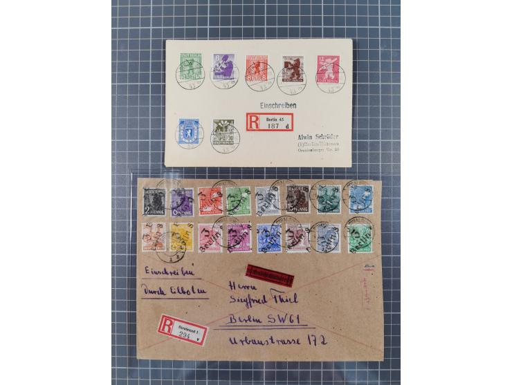 1945/53 (ca.), postfrische, ungebrauchte und gestempelte Partie in 3 Steckbüchern, dabei u.a. einige Poschta, Bl. 2(4), Bl. 4