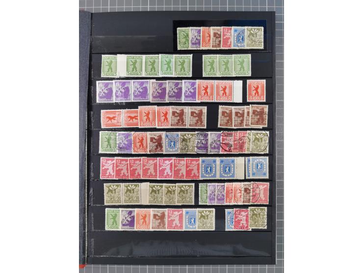 1945/53 (ca.), postfrische, ungebrauchte und gestempelte Partie in 3 Steckbüchern, dabei u.a. einige Poschta, Bl. 2(4), Bl. 4