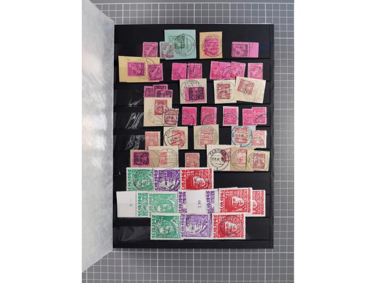 1945/53 (ca.), postfrische, ungebrauchte und gestempelte Partie in 3 Steckbüchern, dabei u.a. einige Poschta, Bl. 2(4), Bl. 4