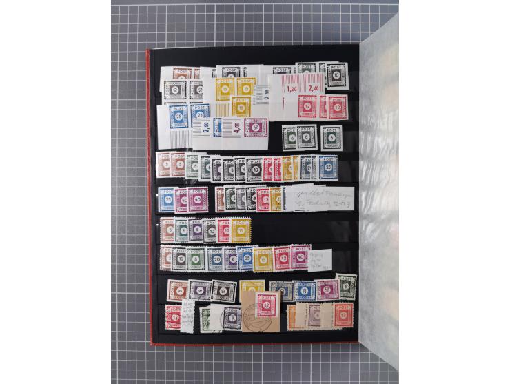 1945/53 (ca.), postfrische, ungebrauchte und gestempelte Partie in 3 Steckbüchern, dabei u.a. einige Poschta, Bl. 2(4), Bl. 4