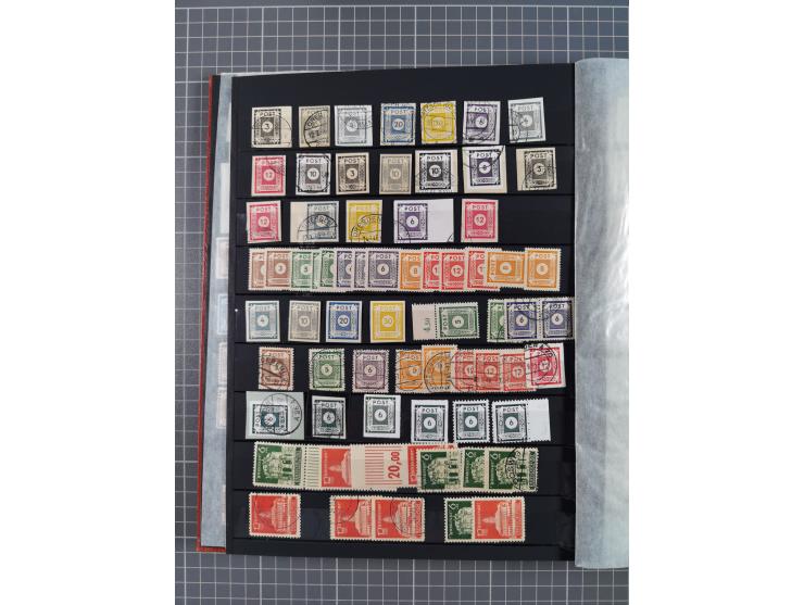 1945/53 (ca.), postfrische, ungebrauchte und gestempelte Partie in 3 Steckbüchern, dabei u.a. einige Poschta, Bl. 2(4), Bl. 4