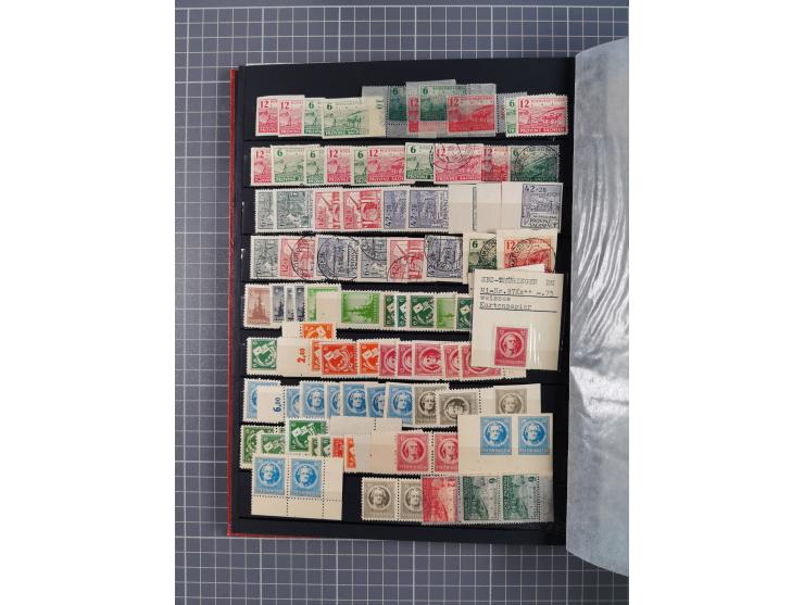 1945/53 (ca.), postfrische, ungebrauchte und gestempelte Partie in 3 Steckbüchern, dabei u.a. einige Poschta, Bl. 2(4), Bl. 4