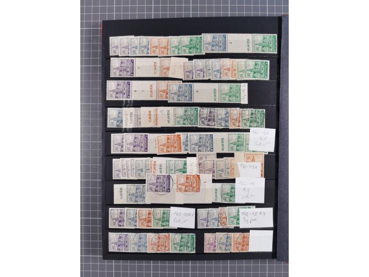 1945/53 (ca.), postfrische, ungebrauchte und gestempelte Partie in 3 Steckbüchern, dabei u.a. einige Poschta, Bl. 2(4), Bl. 4