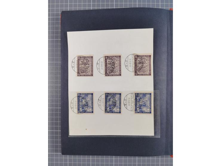 1945/53 (ca.), postfrische, ungebrauchte und gestempelte Partie in 3 Steckbüchern, dabei u.a. einige Poschta, Bl. 2(4), Bl. 4