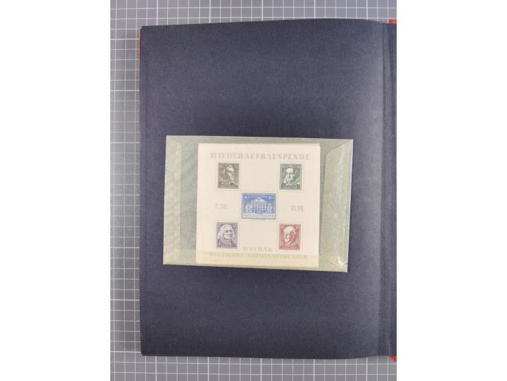 1945/53 (ca.), postfrische, ungebrauchte und gestempelte Partie in 3 Steckbüchern, dabei u.a. einige Poschta, Bl. 2(4), Bl. 4