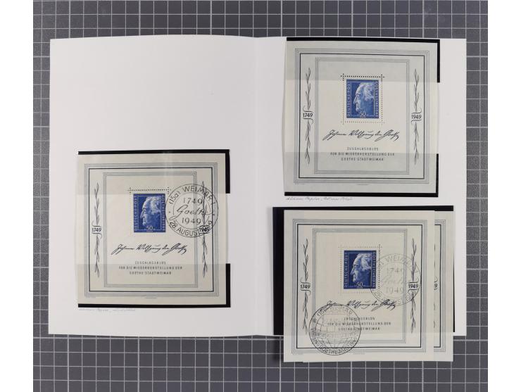 1945/53 (ca.), postfrische, ungebrauchte und gestempelte Partie in 3 Steckbüchern, dabei u.a. einige Poschta, Bl. 2(4), Bl. 4