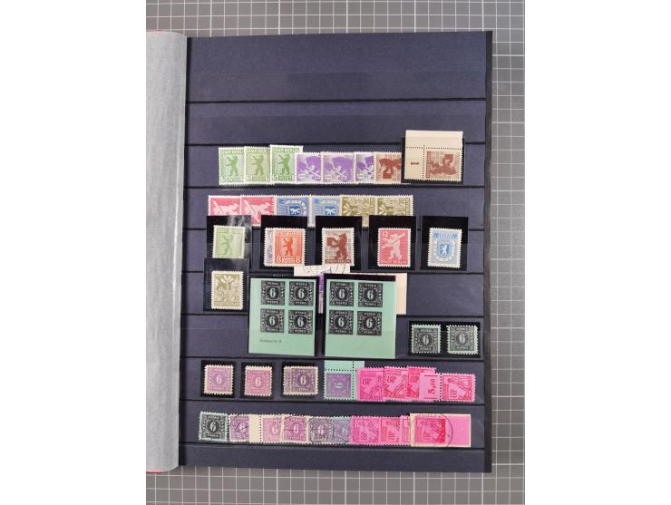 1945/53 (ca.), postfrische, ungebrauchte und gestempelte Partie in 3 Steckbüchern, dabei u.a. einige Poschta, Bl. 2(4), Bl. 4