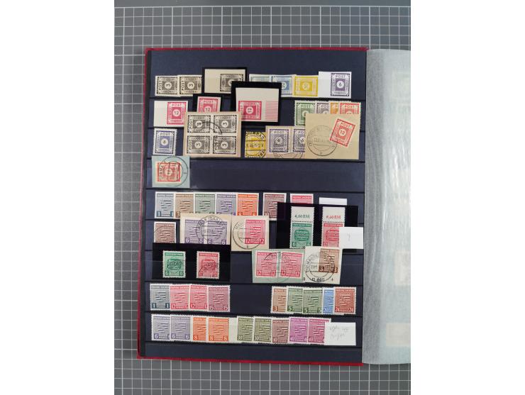 1945/53 (ca.), postfrische, ungebrauchte und gestempelte Partie in 3 Steckbüchern, dabei u.a. einige Poschta, Bl. 2(4), Bl. 4