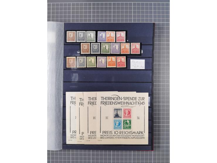 1945/53 (ca.), postfrische, ungebrauchte und gestempelte Partie in 3 Steckbüchern, dabei u.a. einige Poschta, Bl. 2(4), Bl. 4