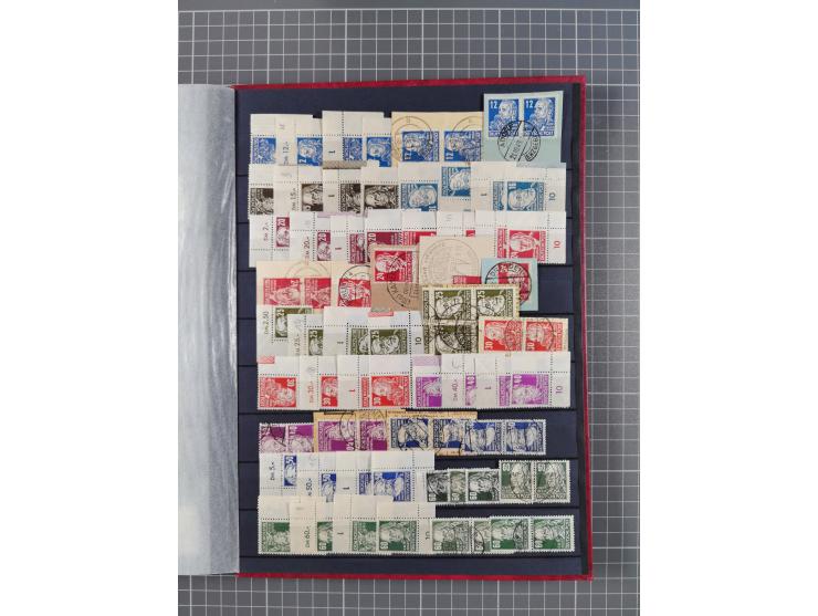 1945/53 (ca.), postfrische, ungebrauchte und gestempelte Partie in 3 Steckbüchern, dabei u.a. einige Poschta, Bl. 2(4), Bl. 4