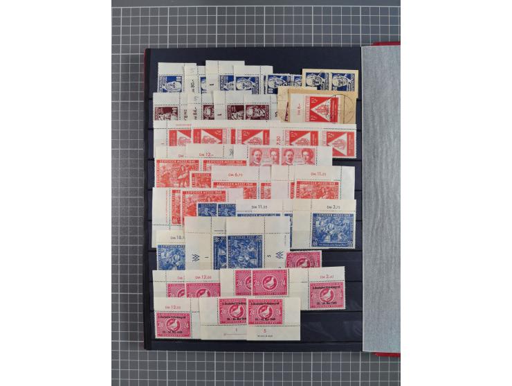 1945/53 (ca.), postfrische, ungebrauchte und gestempelte Partie in 3 Steckbüchern, dabei u.a. einige Poschta, Bl. 2(4), Bl. 4