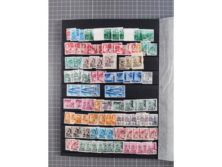 1945/49, postfrische, ungebrauchte und gestempelte Partie in 3 Steckbüchern, dabei u.a. 3 Rotkreuz-Blocks mit Fotoattesten We