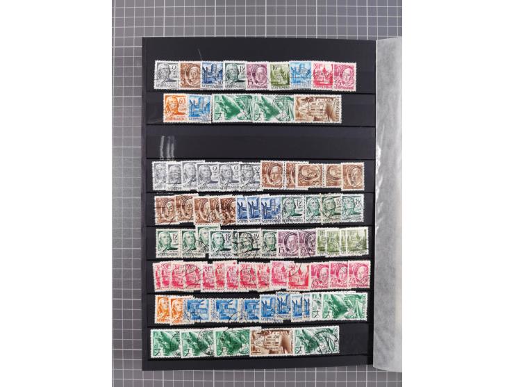 1945/49, postfrische, ungebrauchte und gestempelte Partie in 3 Steckbüchern, dabei u.a. 3 Rotkreuz-Blocks mit Fotoattesten We