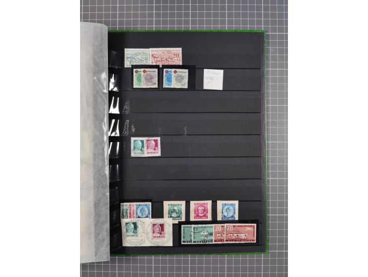1945/49, postfrische, ungebrauchte und gestempelte Partie in 3 Steckbüchern, dabei u.a. 3 Rotkreuz-Blocks mit Fotoattesten We