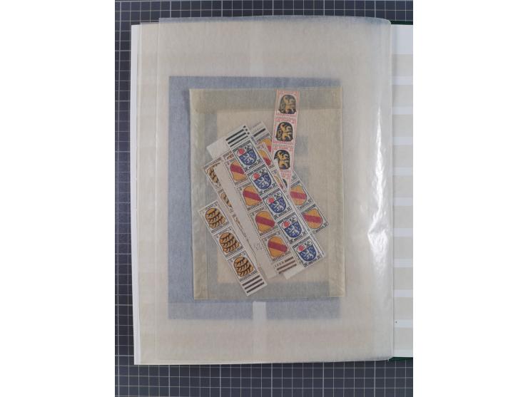 1945/49, postfrische, ungebrauchte und gestempelte Partie in 3 Steckbüchern, dabei u.a. 3 Rotkreuz-Blocks mit Fotoattesten We