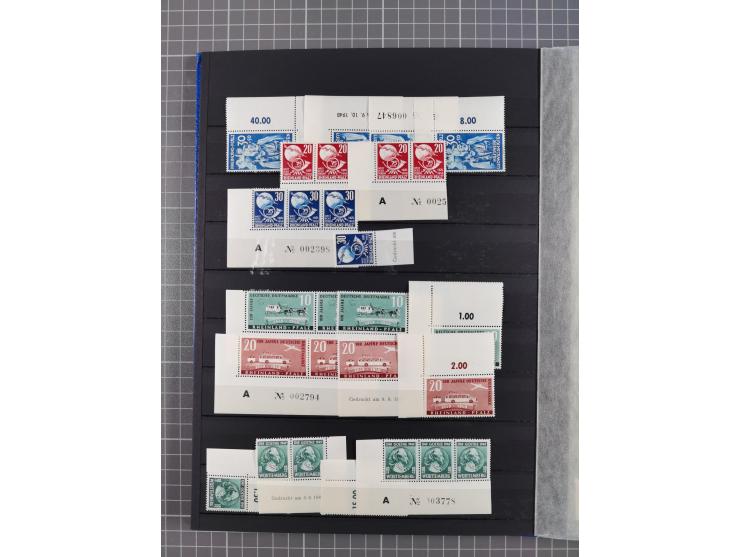 1945/49, postfrische, ungebrauchte und gestempelte Partie in 3 Steckbüchern, dabei u.a. 3 Rotkreuz-Blocks mit Fotoattesten We