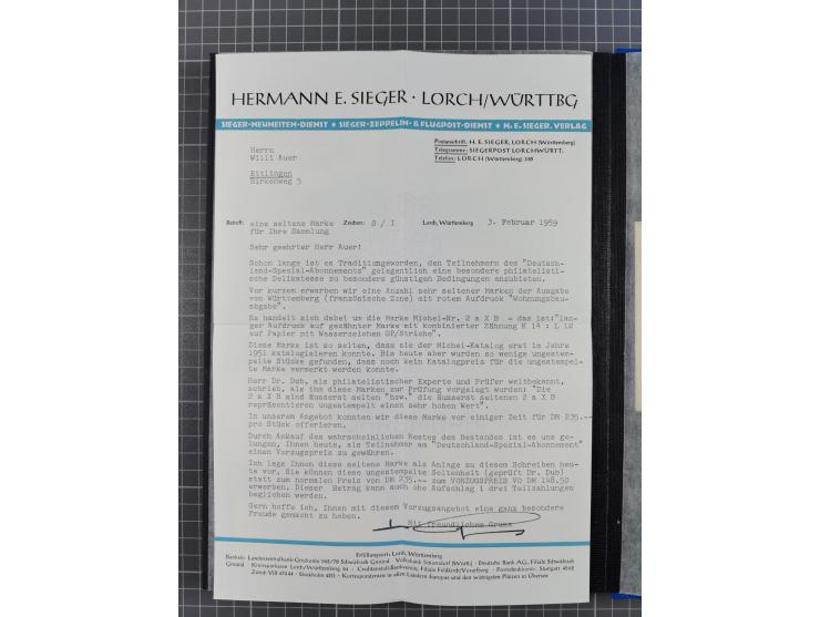 1945/49, postfrische, ungebrauchte und gestempelte Partie in 3 Steckbüchern, dabei u.a. 3 Rotkreuz-Blocks mit Fotoattesten We