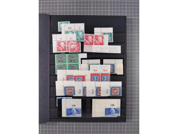 1948/65 (ca.), postfrische, wenig ungebrauchte und gestempelte reichhaltige Partie in vier Steckbüchern, dabei mehrere Postho