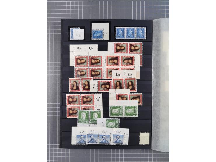 1948/65 (ca.), postfrische, wenig ungebrauchte und gestempelte reichhaltige Partie in vier Steckbüchern, dabei mehrere Postho