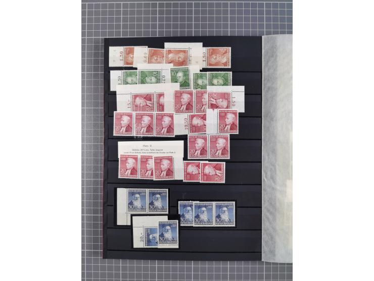 1948/65 (ca.), postfrische, wenig ungebrauchte und gestempelte reichhaltige Partie in vier Steckbüchern, dabei mehrere Postho