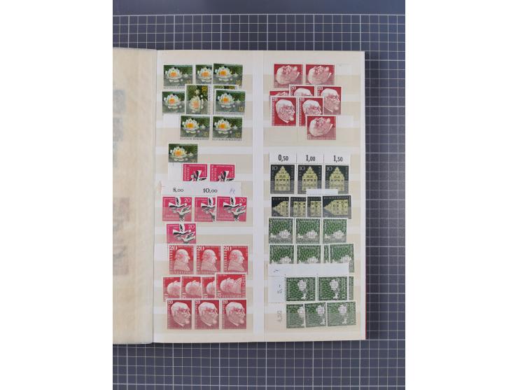 1948/65 (ca.), postfrische, wenig ungebrauchte und gestempelte reichhaltige Partie in vier Steckbüchern, dabei mehrere Postho