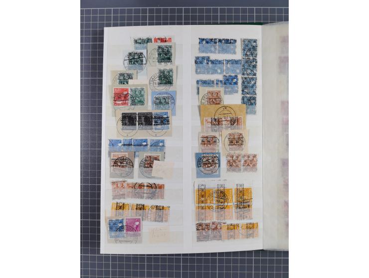 1945/48, Kontrollrat und Bizone, postfrische, ungebrauchte und gestempelte reichhaltige Partie in vier Steckbüchern, dabei me