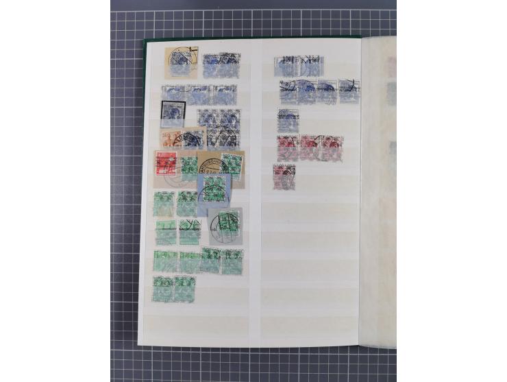 1945/48, Kontrollrat und Bizone, postfrische, ungebrauchte und gestempelte reichhaltige Partie in vier Steckbüchern, dabei me