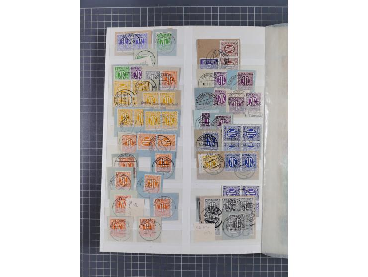 1945/48, Kontrollrat und Bizone, postfrische, ungebrauchte und gestempelte reichhaltige Partie in vier Steckbüchern, dabei me