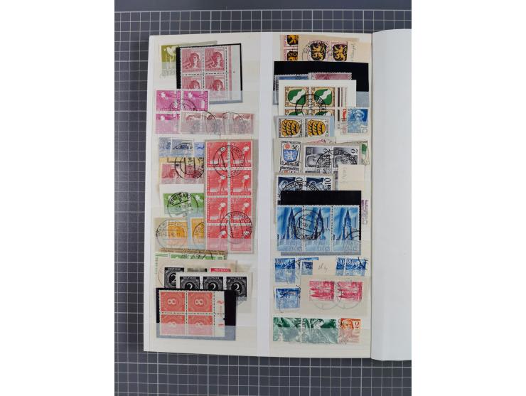 1945/48, Kontrollrat und Bizone, postfrische, ungebrauchte und gestempelte reichhaltige Partie in vier Steckbüchern, dabei me