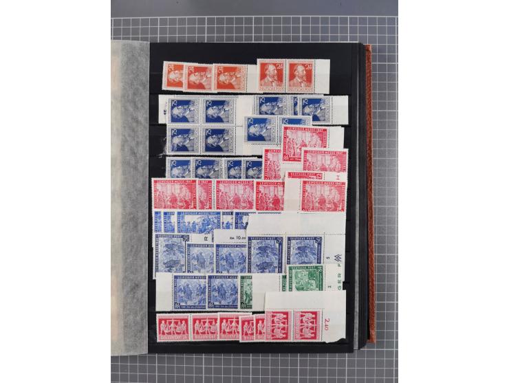 1945/48, Kontrollrat und Bizone, postfrische, ungebrauchte und gestempelte reichhaltige Partie in vier Steckbüchern, dabei me