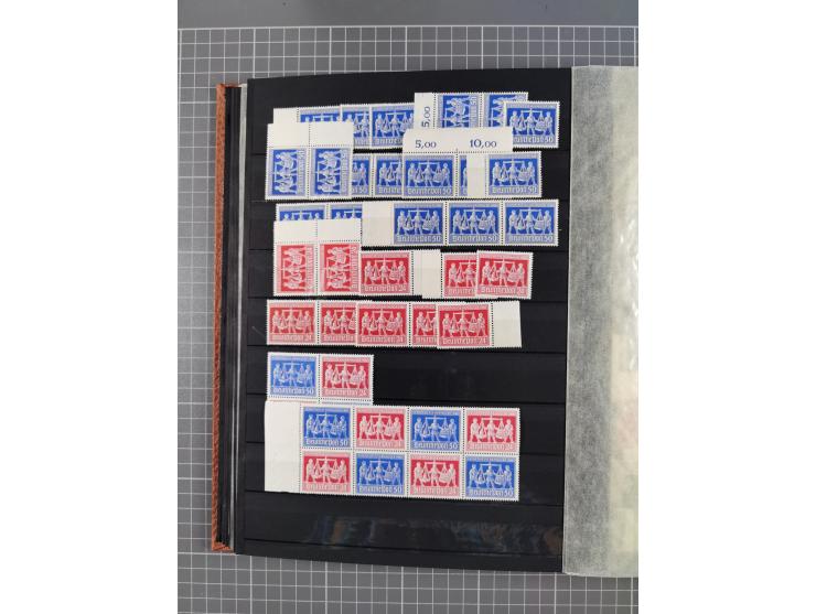 1945/48, Kontrollrat und Bizone, postfrische, ungebrauchte und gestempelte reichhaltige Partie in vier Steckbüchern, dabei me