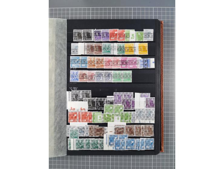 1945/48, Kontrollrat und Bizone, postfrische, ungebrauchte und gestempelte reichhaltige Partie in vier Steckbüchern, dabei me