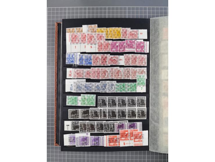 1945/48, Kontrollrat und Bizone, postfrische, ungebrauchte und gestempelte reichhaltige Partie in vier Steckbüchern, dabei me