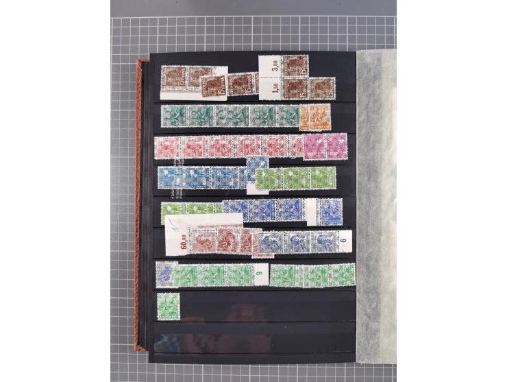 1945/48, Kontrollrat und Bizone, postfrische, ungebrauchte und gestempelte reichhaltige Partie in vier Steckbüchern, dabei me