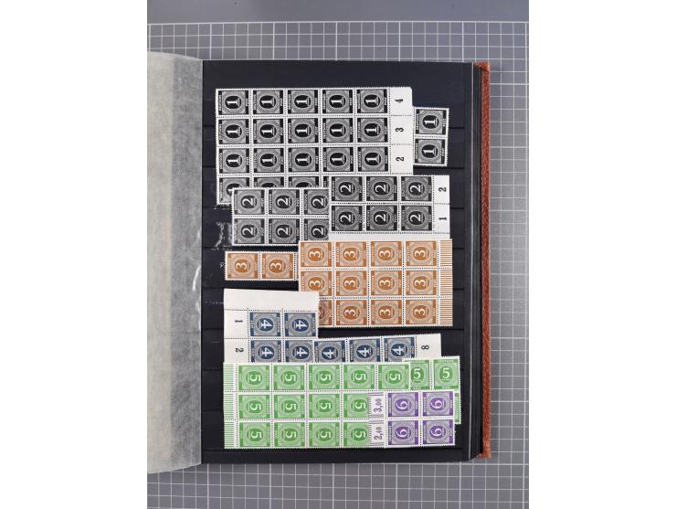 1945/48, Kontrollrat und Bizone, postfrische, ungebrauchte und gestempelte reichhaltige Partie in vier Steckbüchern, dabei me